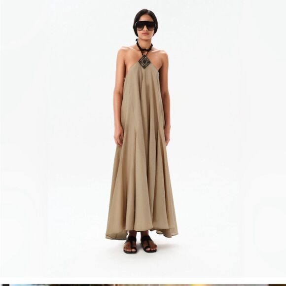 Maria Cher Mariacher Castex Joanne Halter Flowy Maxi Dress Boho‎ Indie Silk M